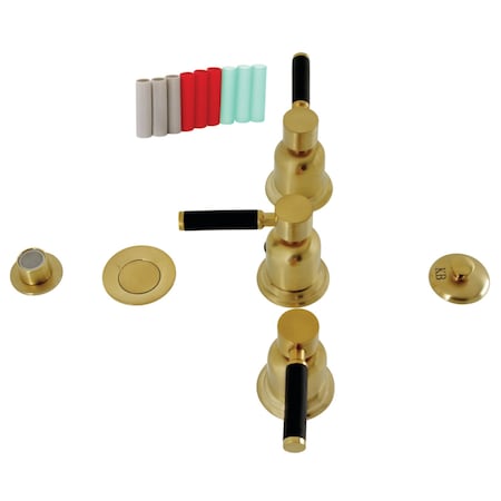 Kingston Brass ThreeHandle Bidet Faucet, Brushed Brass KB6327DKL